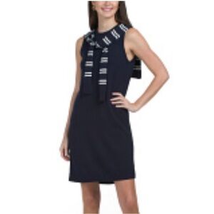 1.STATE Sweater Overlay Sleeveless Shift Dress